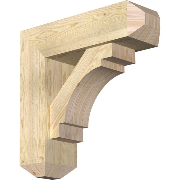 Ekena Millwork Merced Craftsman Rough Sawn Bracket w/ Offset Brace, Douglas Fir, 8"W x 26"D x 26"H BKT0806X26X26MRC04RDF - main